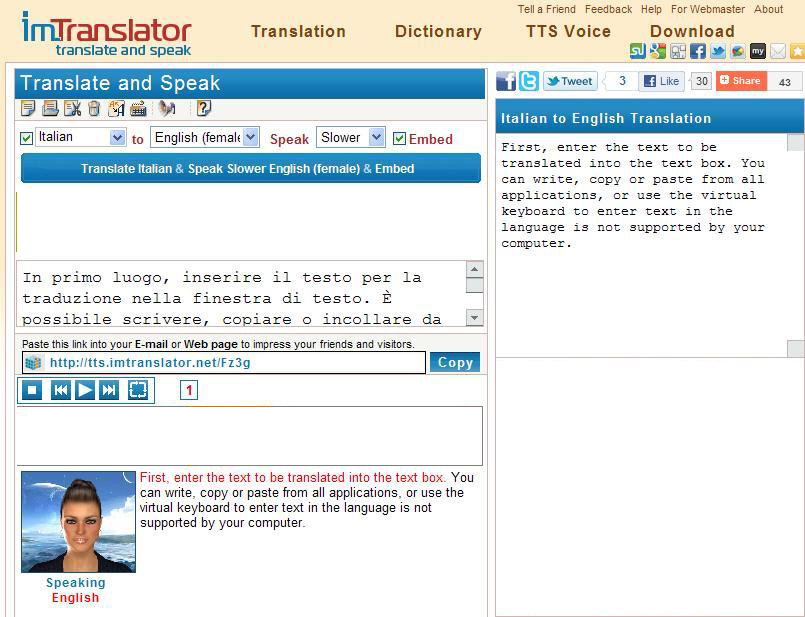 Translate and Speak | ImTranslator