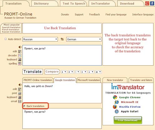 Promt-Online-Back-Translation