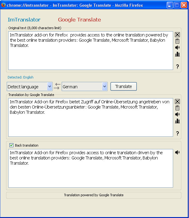 google translate app firefox