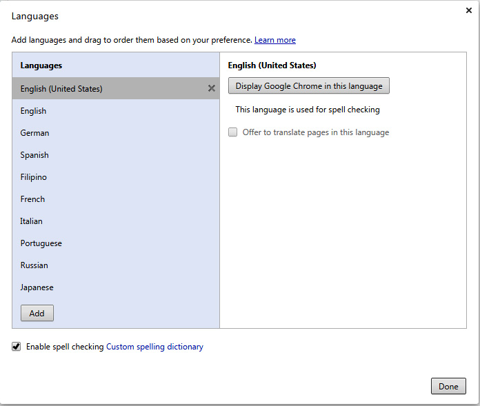 Change the language in Google Chrome | ImTranslator