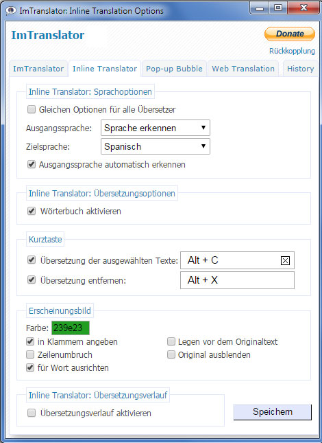 Inline Translator Options_de