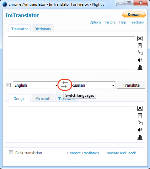 Switch Languages | ImTranslator