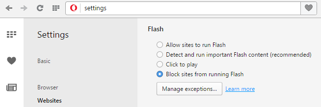 Como atualizar Adobe Flash Player no Opera